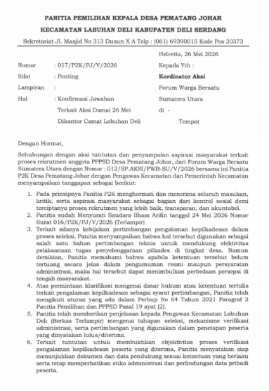 FWB Sumut Soroti Dugaan Intimidasi